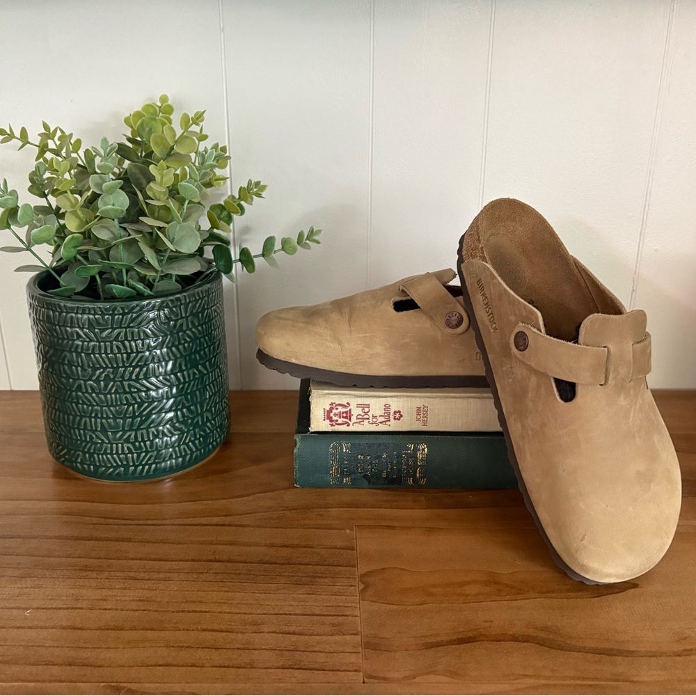 Birkenstock Boston - Oiled Leather in Tobacco Brown Size 39